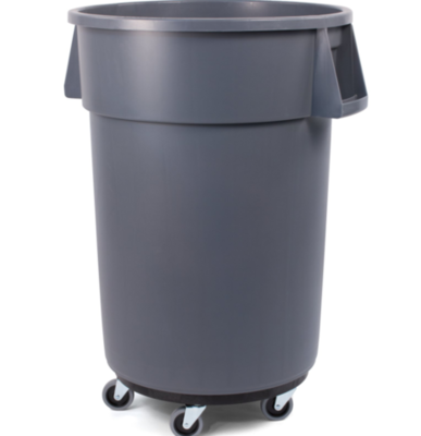 44 GALLON ROUND WASTE CONTAINER GREY